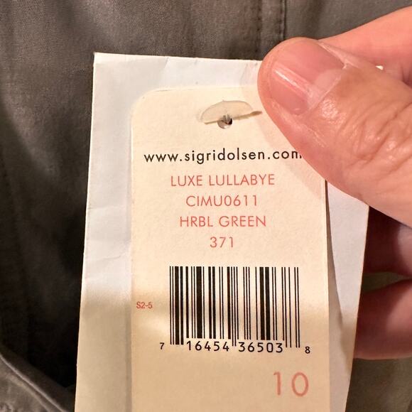 Reversible Bomber Jacket 100% Silk Magnetic Snap, Herbal Green Gray, 10 - Picture 7 of 13